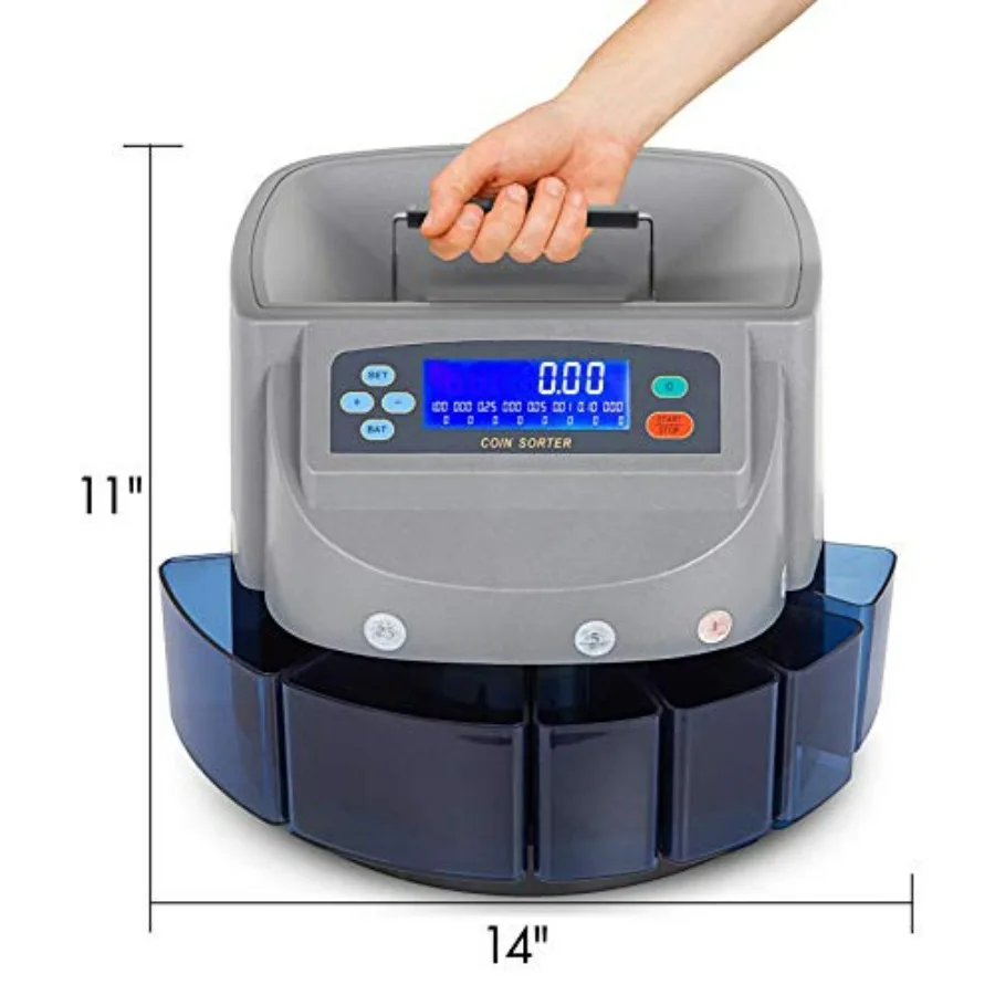 فارز وعداد مع شاشة LCD لإدارة العملات المعدنية الفعالة في أنواع الشركات المصرفية المنزلية للاستخدام المنزلي