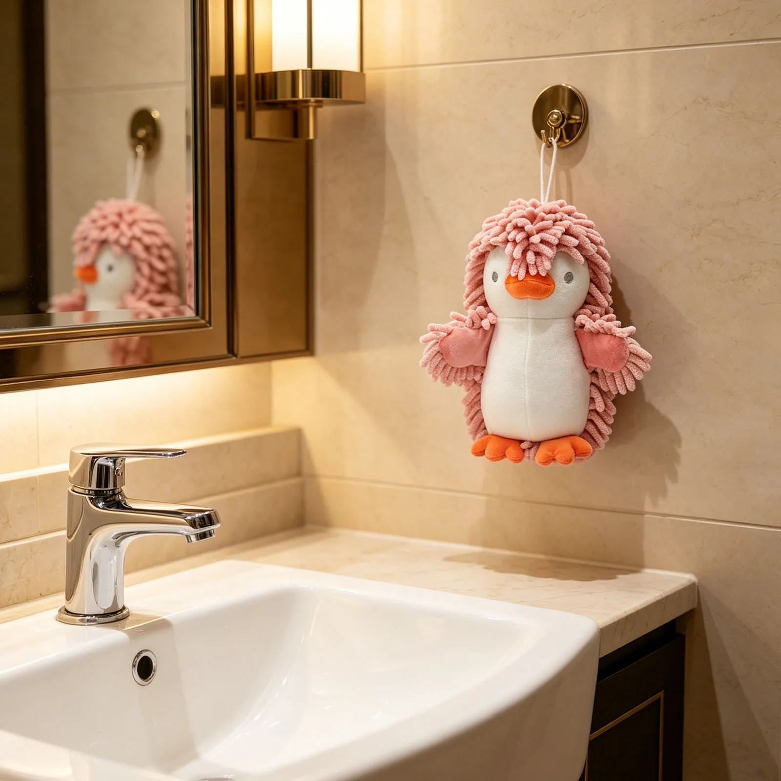 Small Animal Shaped Hand Towel Multi-Purpose Fluffy Cartoon Animals Towels Absorbent Chenille Hands Towel for Bath Washstand