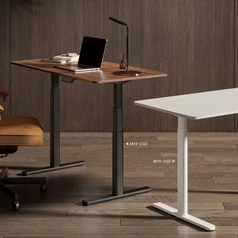 Hot Sell Smart Table Dual Motor Electric Ergonomic Height Adjustable Three-Stage Oval Columns Standing Adjustable Height Desk