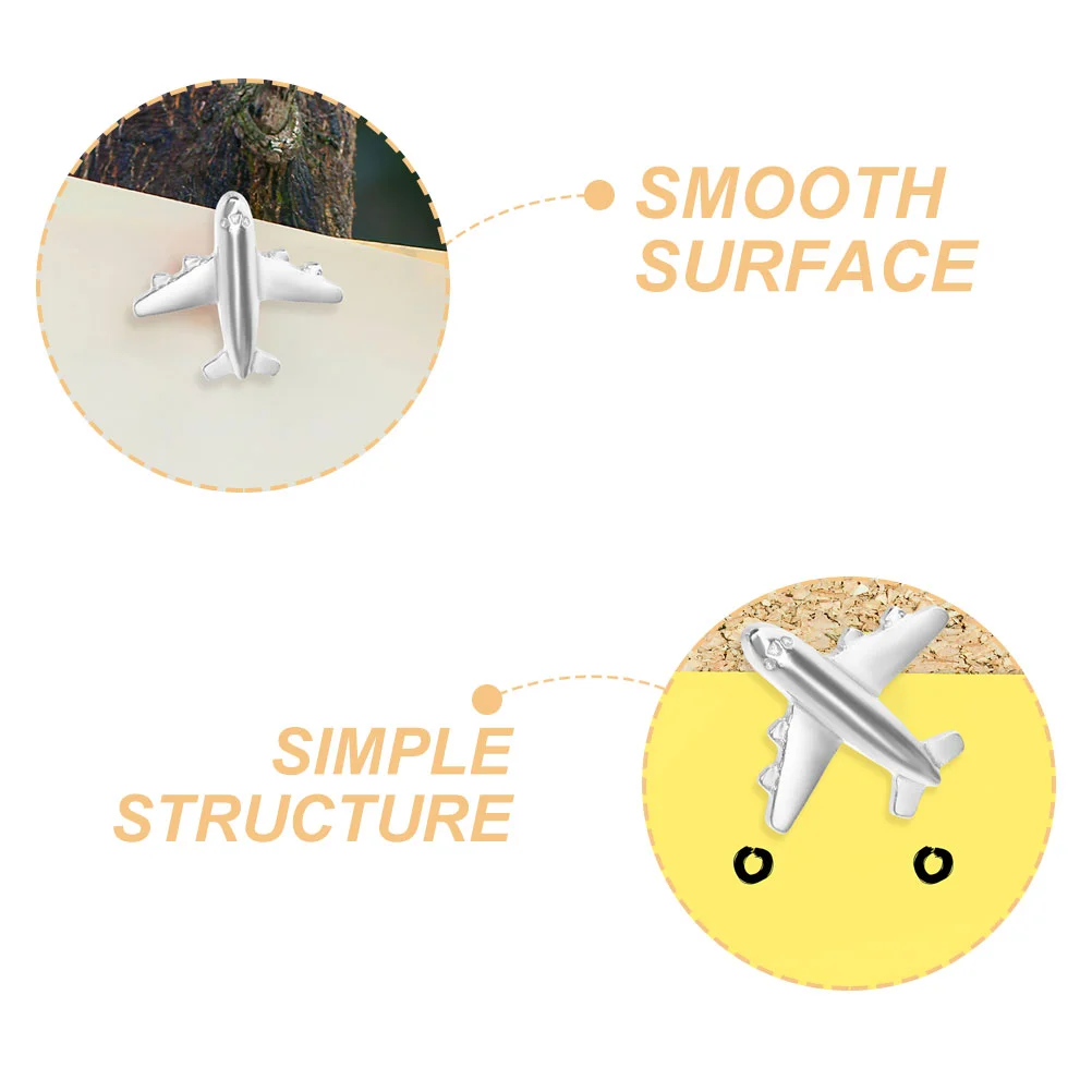 装飾的な金属製の飛行機の画鋲、プッシュピン、クリエイティブな壁のプッシュピン、24個