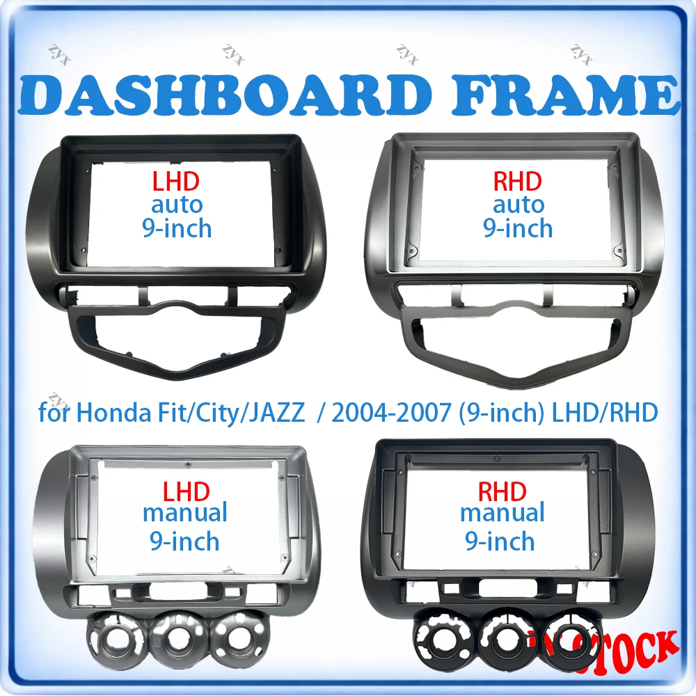 

Car Radio Fascia Frame For Honda Fit Jazz City 2002-2007 9 inch LHD/RHD Wiring Harness Power Cable Car Accessories Plug & Play