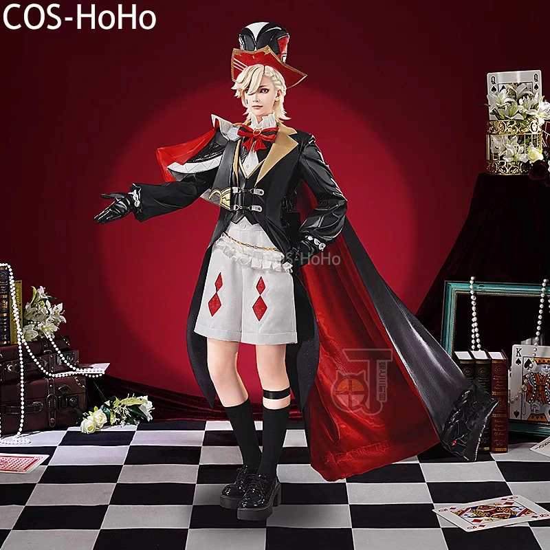 COS-HoHo Genshin Impact Lynette Lyney KFC Game Suit Gorgeous Dress Uniform Cosplay Costume Halloween Party Role Play Outfit