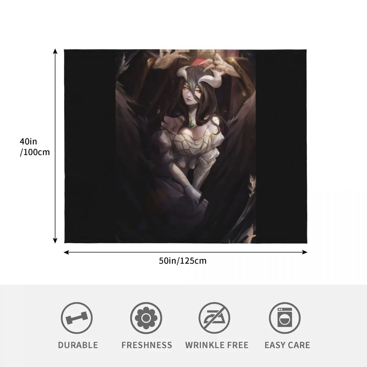 ألبيدو واقعية من أفرلورد أنيمي رمي بطانية هدايا عيد الميلاد بياضات السرير سرير مزخرف بطانيات رمي مزخرفة #4