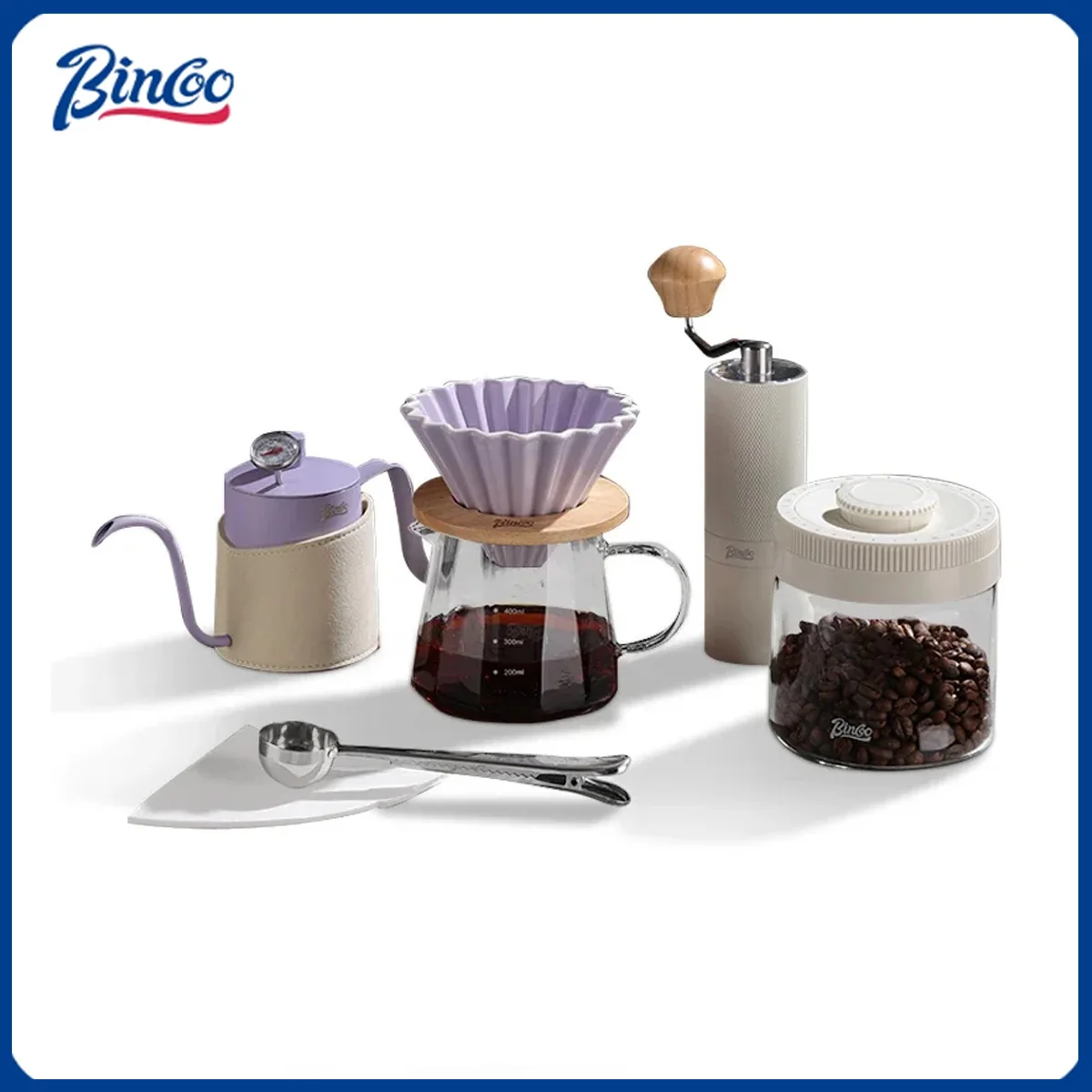 BINCOO 1-2 Cups Coffee Filter Cup Reusable Ceramic Dripper Funnel Coffee Maker for Hand Brew Espresso Pot and Machine Coffeeware