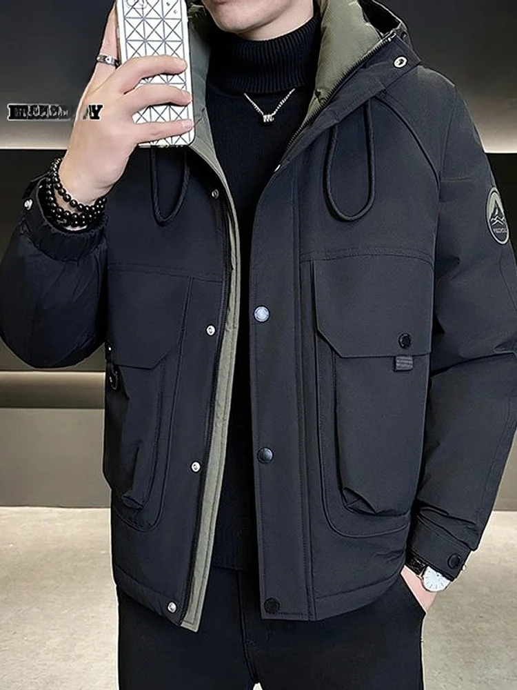 

Рабочая куртка-пуховик мужская зимняя 2025: Новинка, ветрозащитная, теплая, с капюшоном, повседневная, свободного кроя, молодежная, популярная верхняя одежда