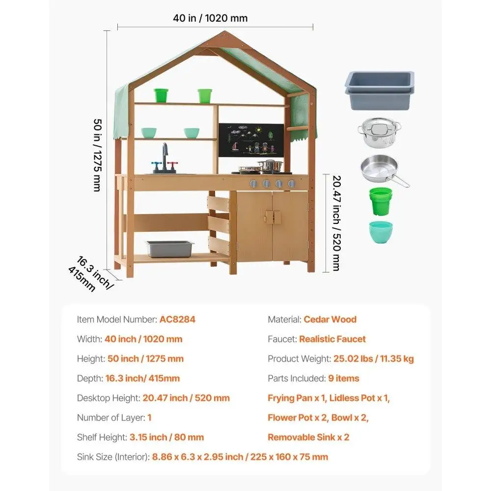 مجموعة ألعاب المطبخ الخشبية الخارجية للأطفال، لعبة تعليمية للطهي واللعب الأدوار