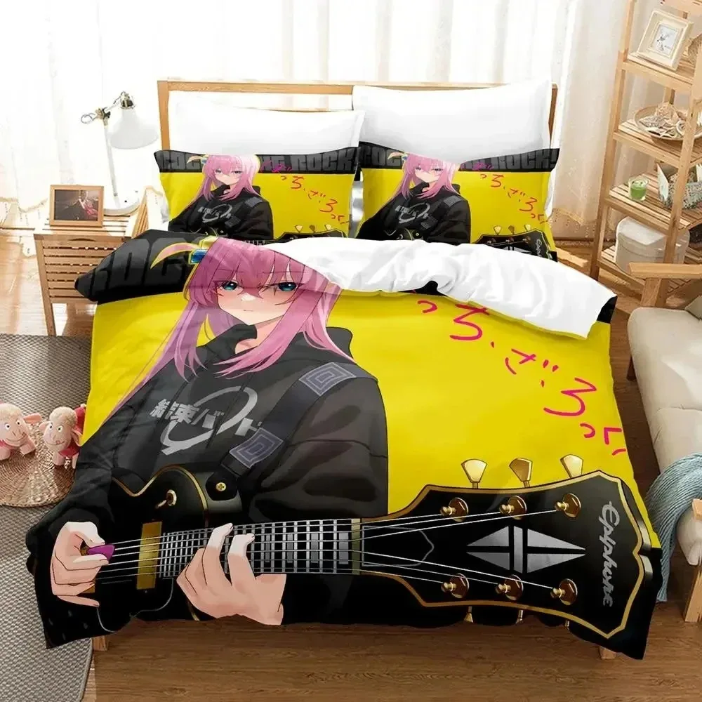 

Anime Hitori Gotoh Bocchi the Rock Bedding Set Duvet Cover Bed Set Quilt Cover Pillowcase Comforter king Queen Size Boys Adult