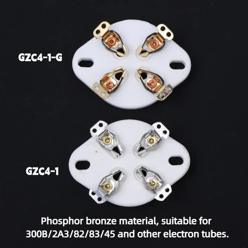 4Pin Ceramic Tube Socket For 300B 811A 572B Panel Chassis Mount Hifi Audio Vintage Tube Amplifier DIY Accessories