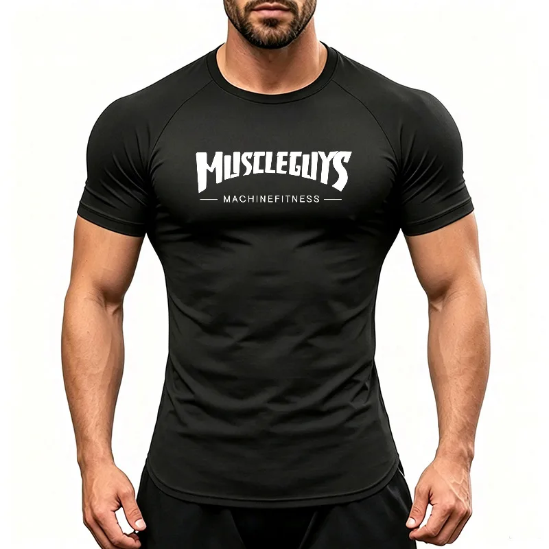 Men's Workout Running T-Shirts Quick Dry Breathable Moisture Wicking Short Sleeve Gym Shirt Slim Fit Sports Top