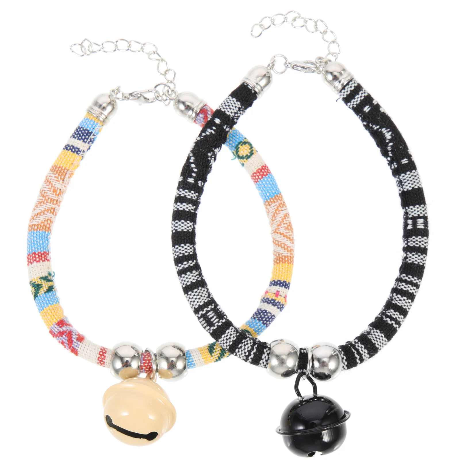 

2Pcs Ethnic Bell Collar Adjustable Pet Accessories Cat Dog Kitten Puppy Necklaces Durable Decorative Collars Cat Collar