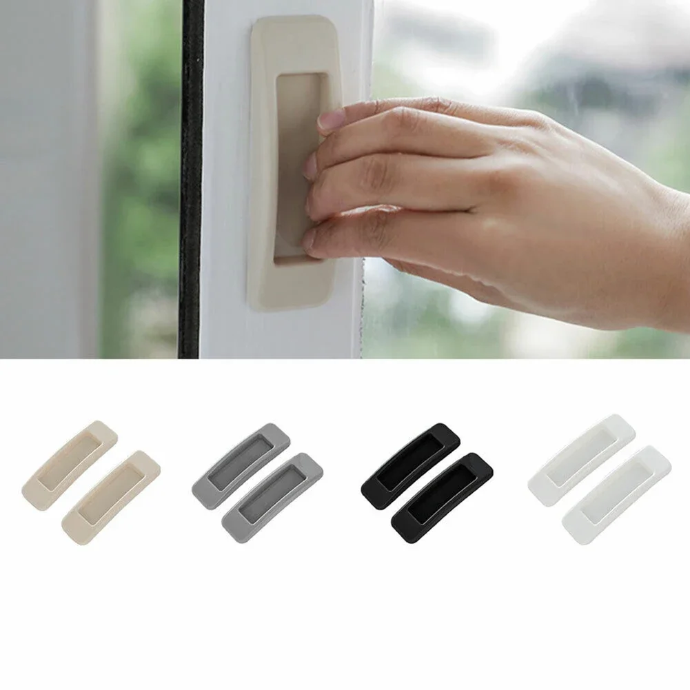 2-piece Window Cabinet Drawer HandlesSelf-adhesive Door Wardrobe Handle Organizer Paste Open Sliding Door Knob Auxiliary Device