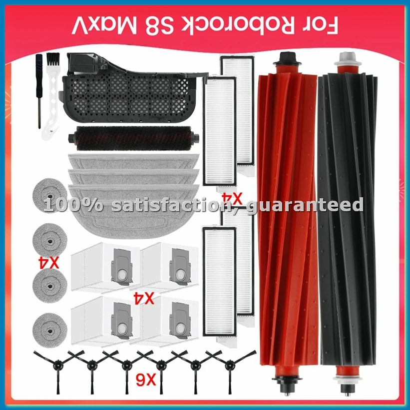 

Accessory Set for S8 MaxV Robot Vacuum Cleaner Main Brushes Dust Bags Wipes Side Wipers Filters Side Brushes-A69M