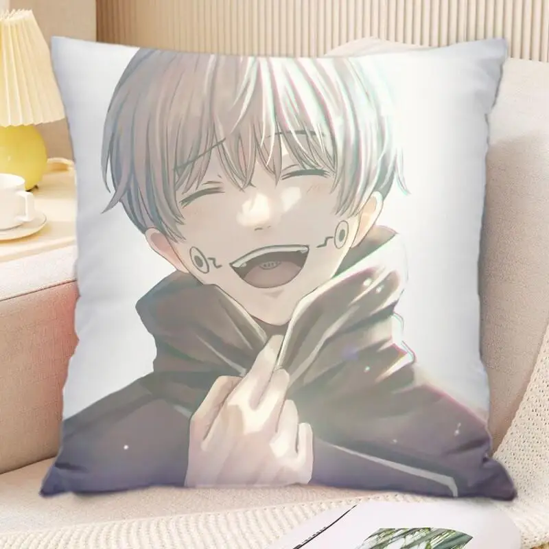 Jujutsu Kaisen Hug Pillow Print Soft Plush Anime Decorative Throw Cushion for Bedroom Sofa Office Car Back Waist Lumbar Support