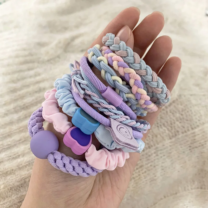 

10PCS Headband For Women Girls Elastic Rubber Band For Hair Ties Scrunchies Hair Gums Straps Ponytail Holder Hair Accessories