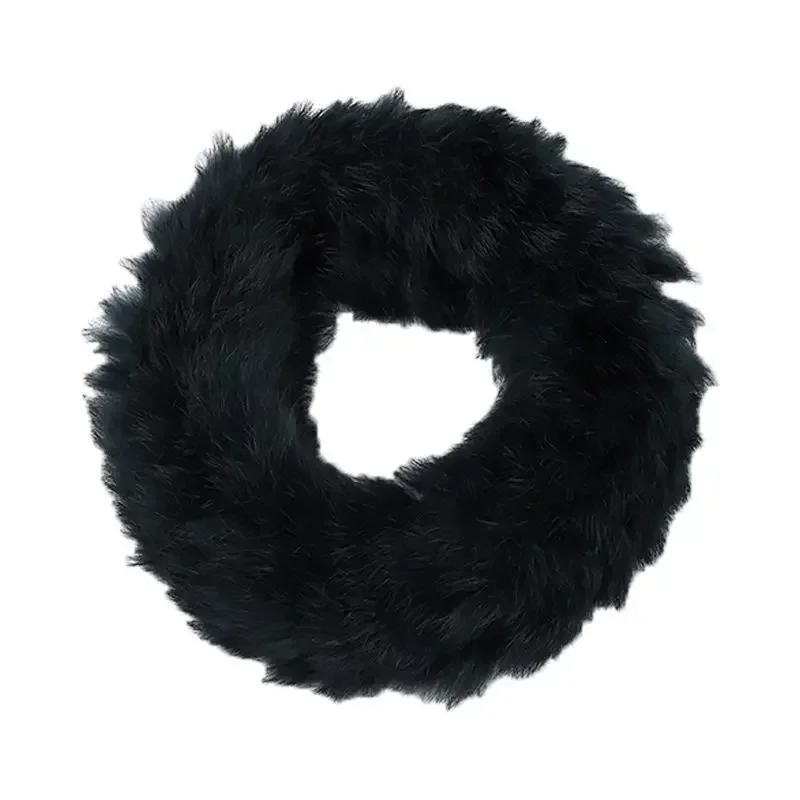 Autumn Winter Knitted Real Rabbit Fur Headband for Women Fluffy Elastic Hair Bands Ring for Ladies Hair Ties резинка для волос