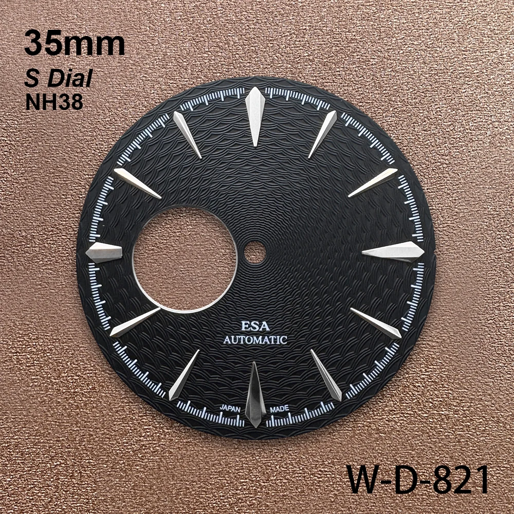 Esfera de cóctel hueca con logotipo S de 35mm, adecuada para movimiento NH35/NH38, accesorios de modificación de reloj con esfera gradiente de alta calidad