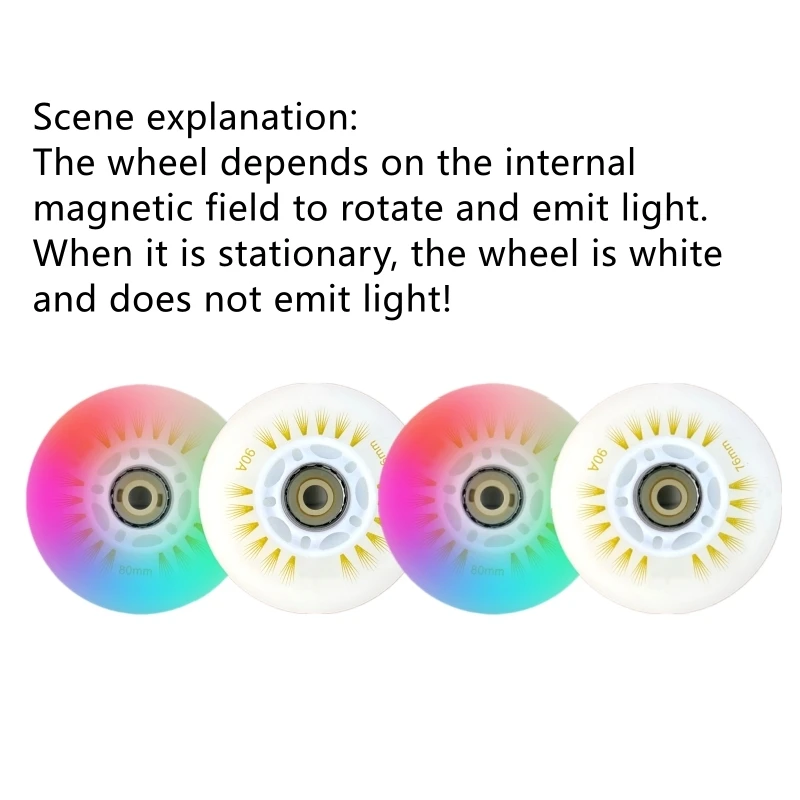 Wheel For Roller Skate, luminous Wheel Inline Flash Wheel SIZE 60mm/62/64/68/70/72/76//80/90/100/110/125mm