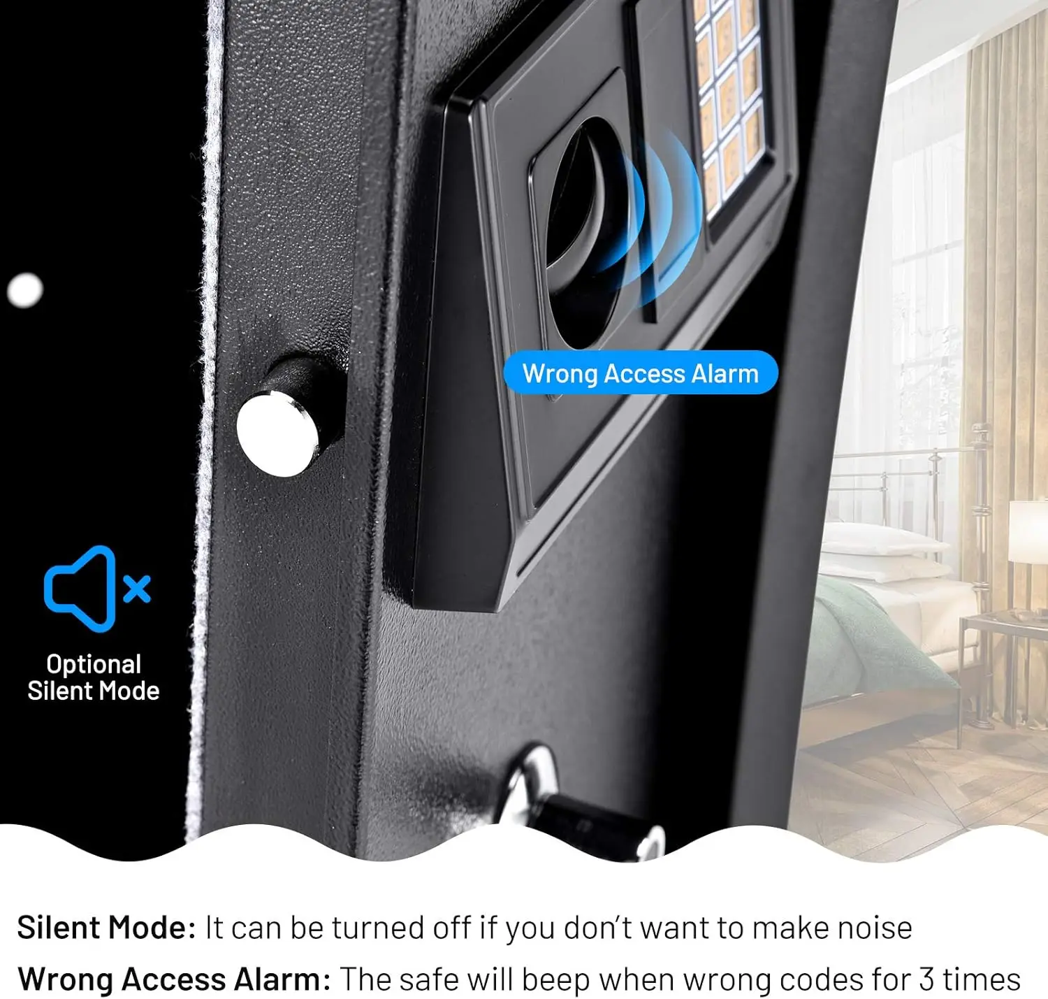 آمن للبندقية والبندقية، خزانة بكلمة مرور رقمية مجمعة مع رف قابل للإزالة وصندوق علوي قابل للقفل، خزائن مسدس شديدة التحمل لـ Long Gu