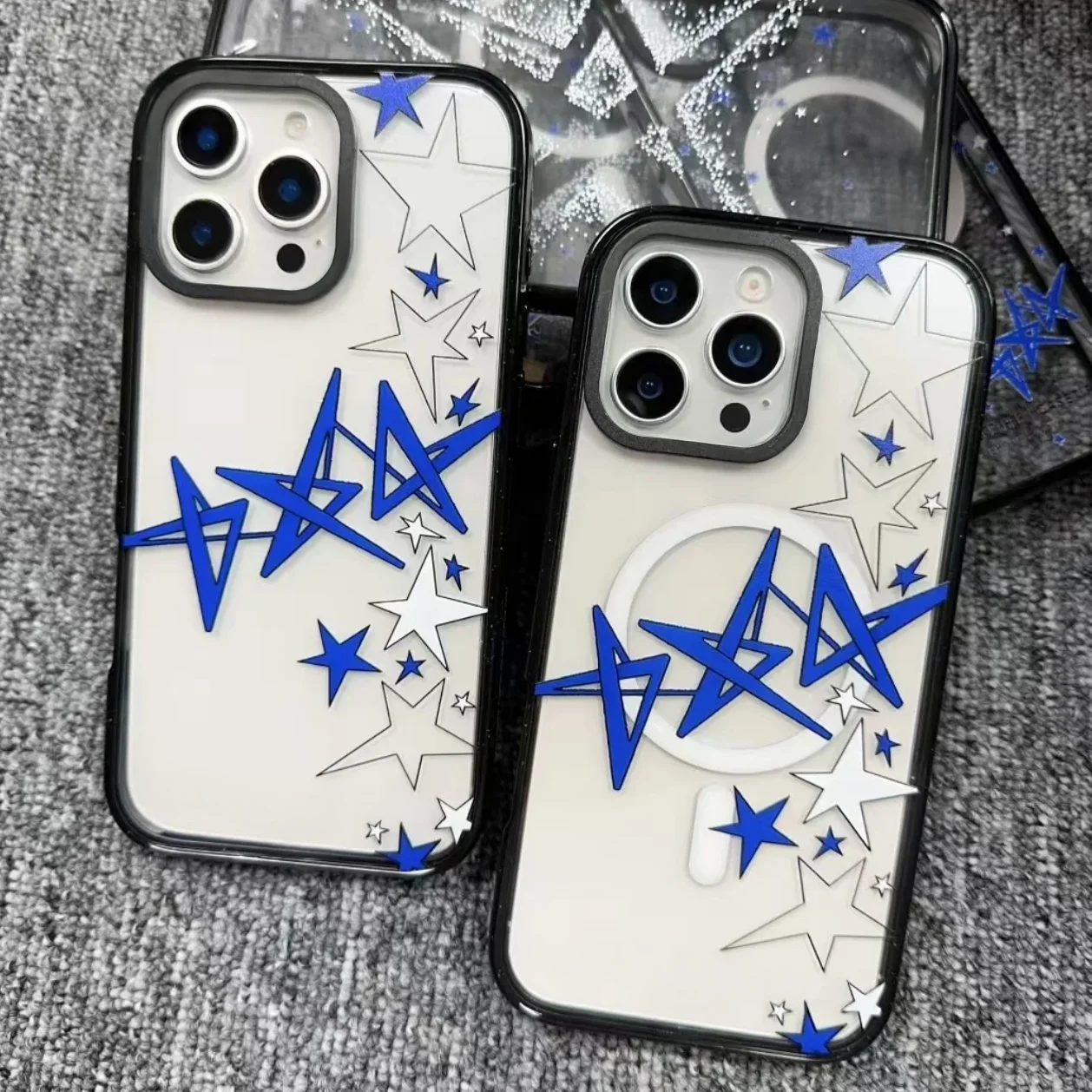 

Blue Star Acrylic Border Magnetic Case - Fits IPhone 13 14 15 16 17 Pro Max