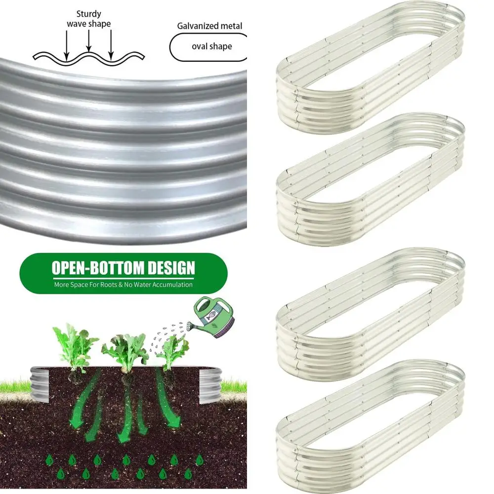 

Приподнятая металлическая садовая кашпо, 6 футов x 2 фута, 2 шт. для овощей, цветов, трав