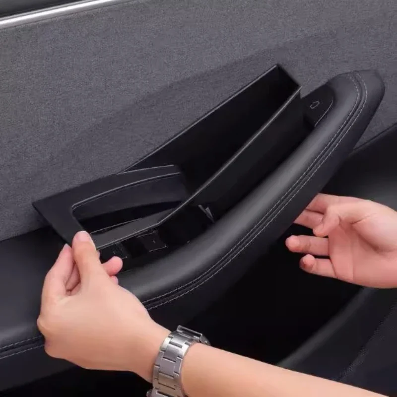 For Tesla Model 3/Y Four-door Inner Handle Storage Box Storage Storage Box Artifact Interior Modification Car Accessories Tools