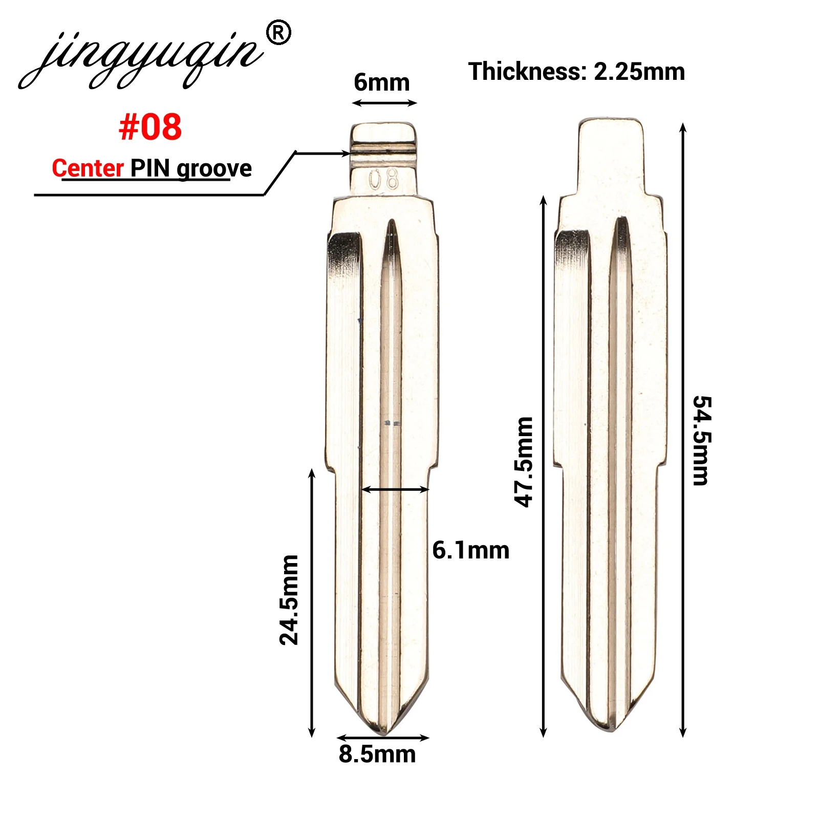 jingyuqin For Daihatsu Charade Copen Cuore Feroza DH4R TOY41 MIT8 Blade 15pcs #70 37 No. 08 Remote Key Type Flip Blank