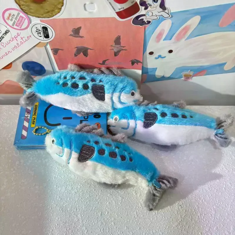 Bonito dos desenhos animados simulado cavala boneca pingente de pelúcia chaveiro ornamento peixe boneca de pelúcia chaveiro mochila saco decoração presente do miúdo