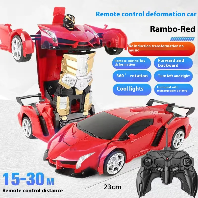 Children'S Remote Control Morphing Car Toy Charging Dynamic Drift 1:18 One Click Morphing Remote Control Robot Boy Gift