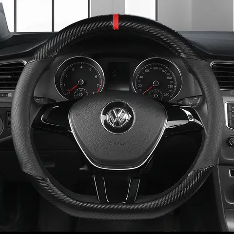 Universal D Shape Car Steering Wheel Cover Breathable Anti Slip Car Decoration Suitable 37-38cm Steering Wheel Cover Accessories