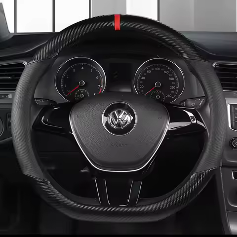 Capa universal para volante de carro em formato d, respirável, antiderrapante, decoração adequada para 37-38cm, acessórios de cobertura para volante