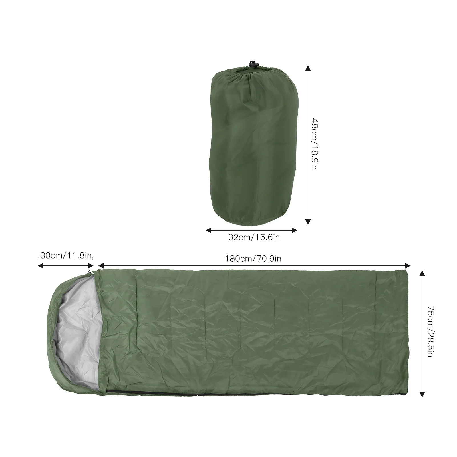 الكبار في الهواء الطلق كيس النوم المغلف مع غطاء محرك السيارة جوفاء القطن ملء للماء نهاية مزدوجة سستة للتخييم المشي لمسافات طويلة الظهر