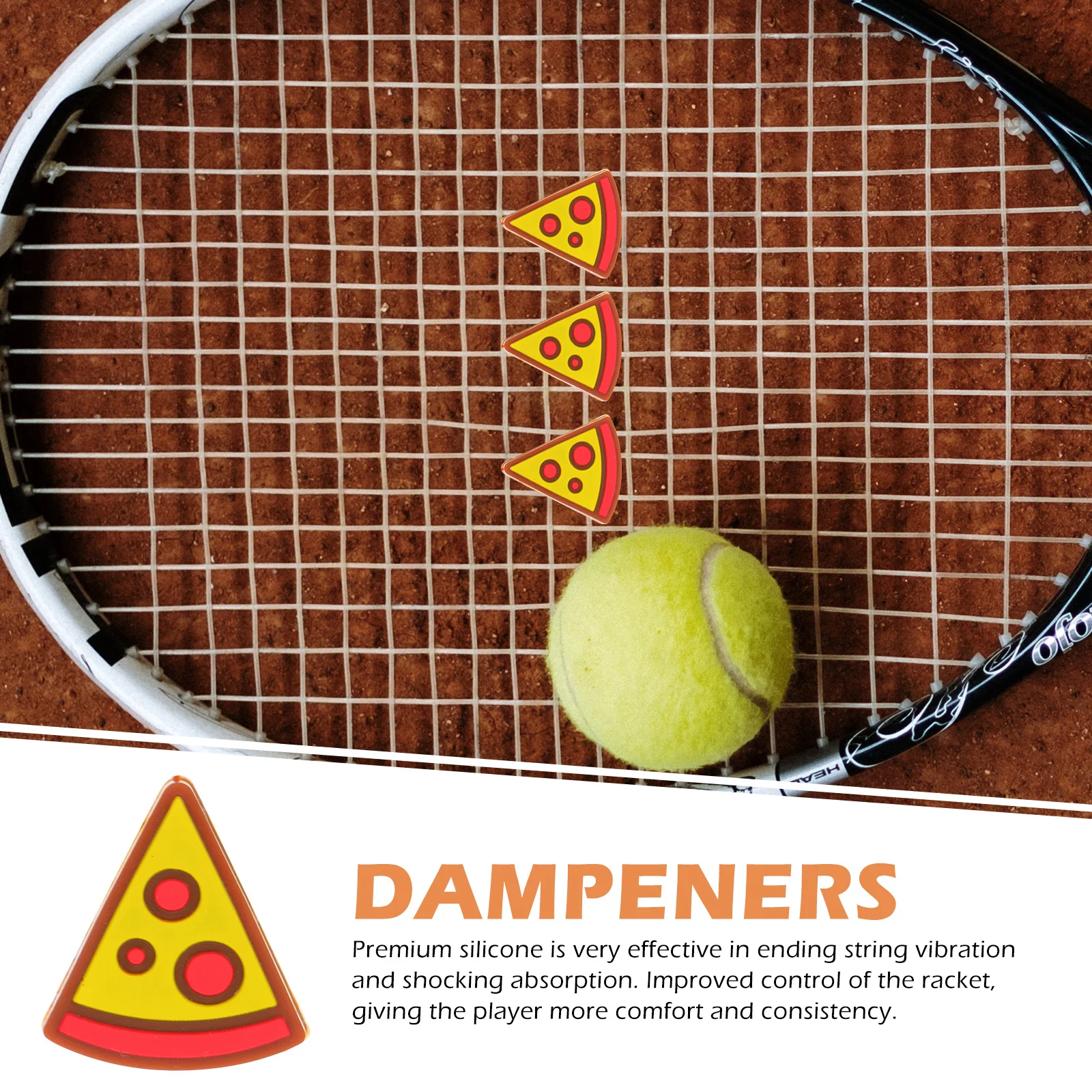 

6Pcs Tennis Dampeners Silicone Food Designed Vibration Shock Absorbers Racket Dampening Tool Lightweight Tennis Accessories