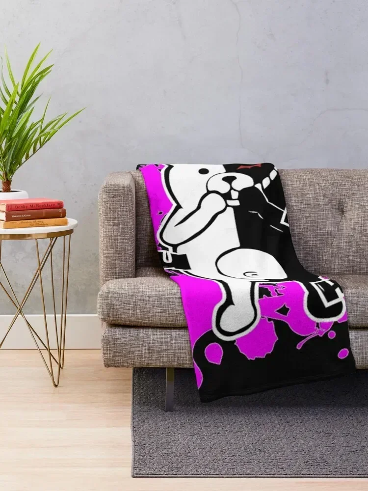 Monokuma Danganronpa - Puhuhuhu Throw Blanket Cute For Decorative Sofa Plaid Blankets