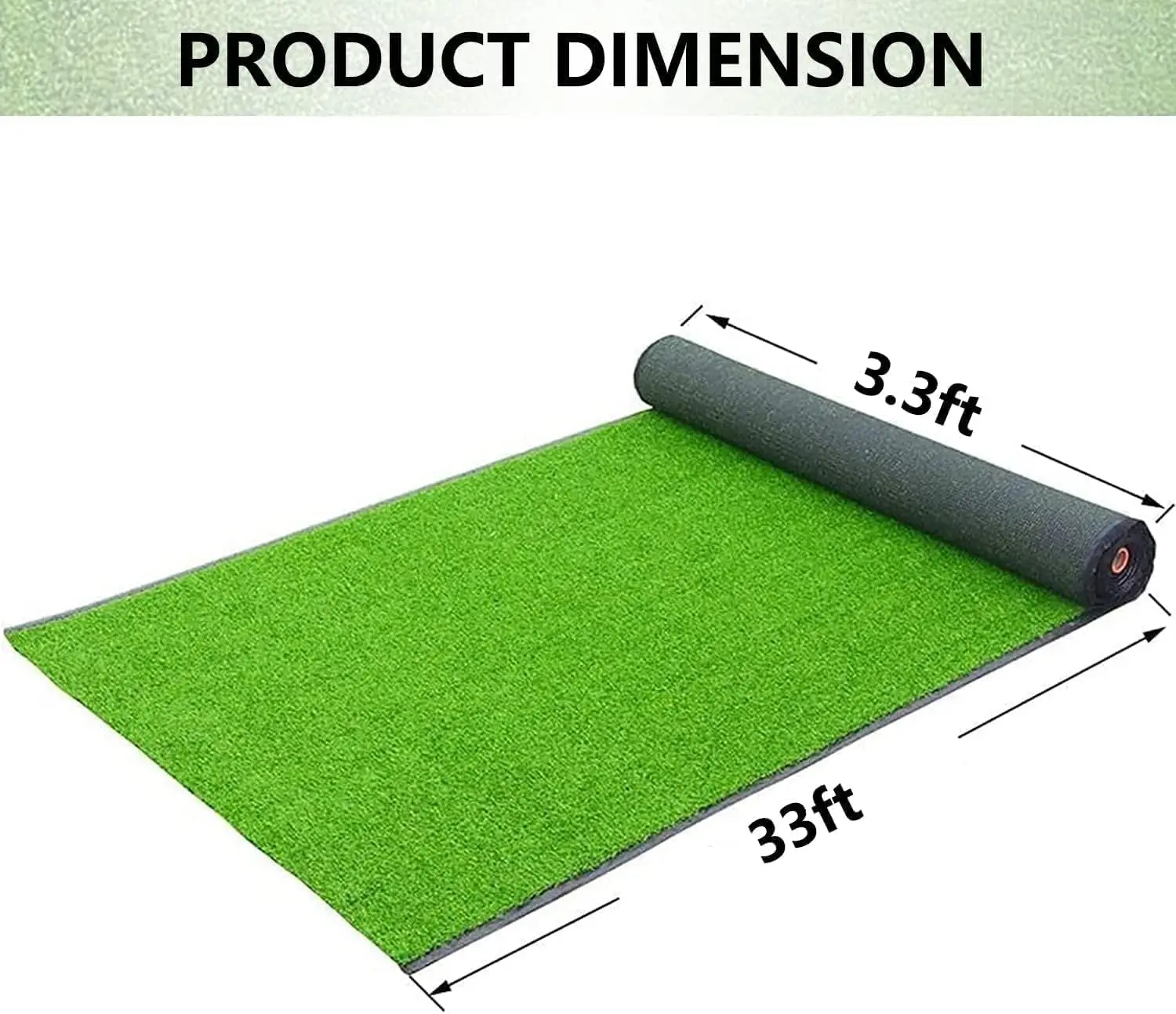 Artificial Grass Turf Rug, 3.3ft x 33 ft Large Realistic Grass Lawn Carpet Roll,1.18