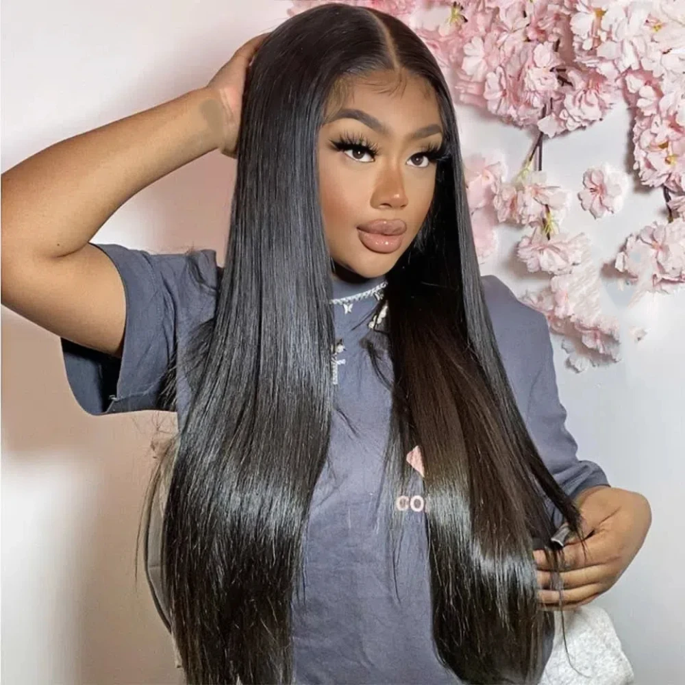 

30 Inch 7X5 Baby Straight Brazilian Human Hair Wig Pre Plucked With Baby Hair 200% Density Glueless Cut Wigs For Women 30 Inch