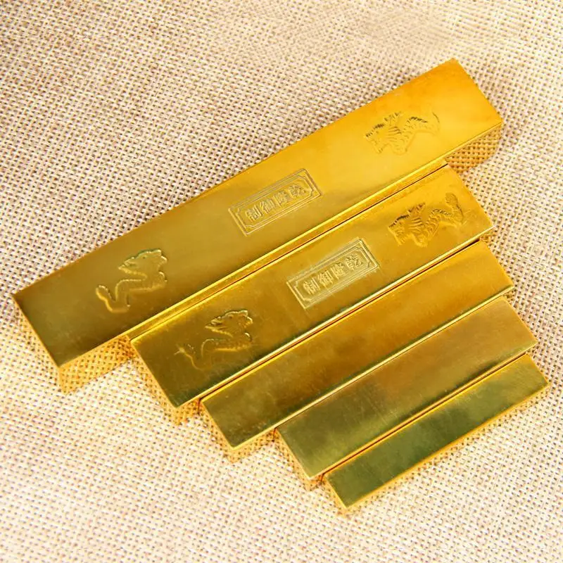 , Bar Ornaments, Solid Copper Pieces, Qing Dynasty Treasury Gold Bars, Furniture Decoration Props, Gol
