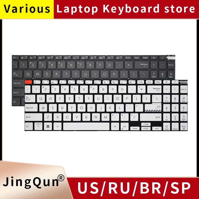 Replacement US/RU/SP Spanish Russian Keyboard For ASUS vivobook 16 K6602Z K6502V N7601Z M7600Q M6502Z K6501 M6501R X1603Z N7600Z