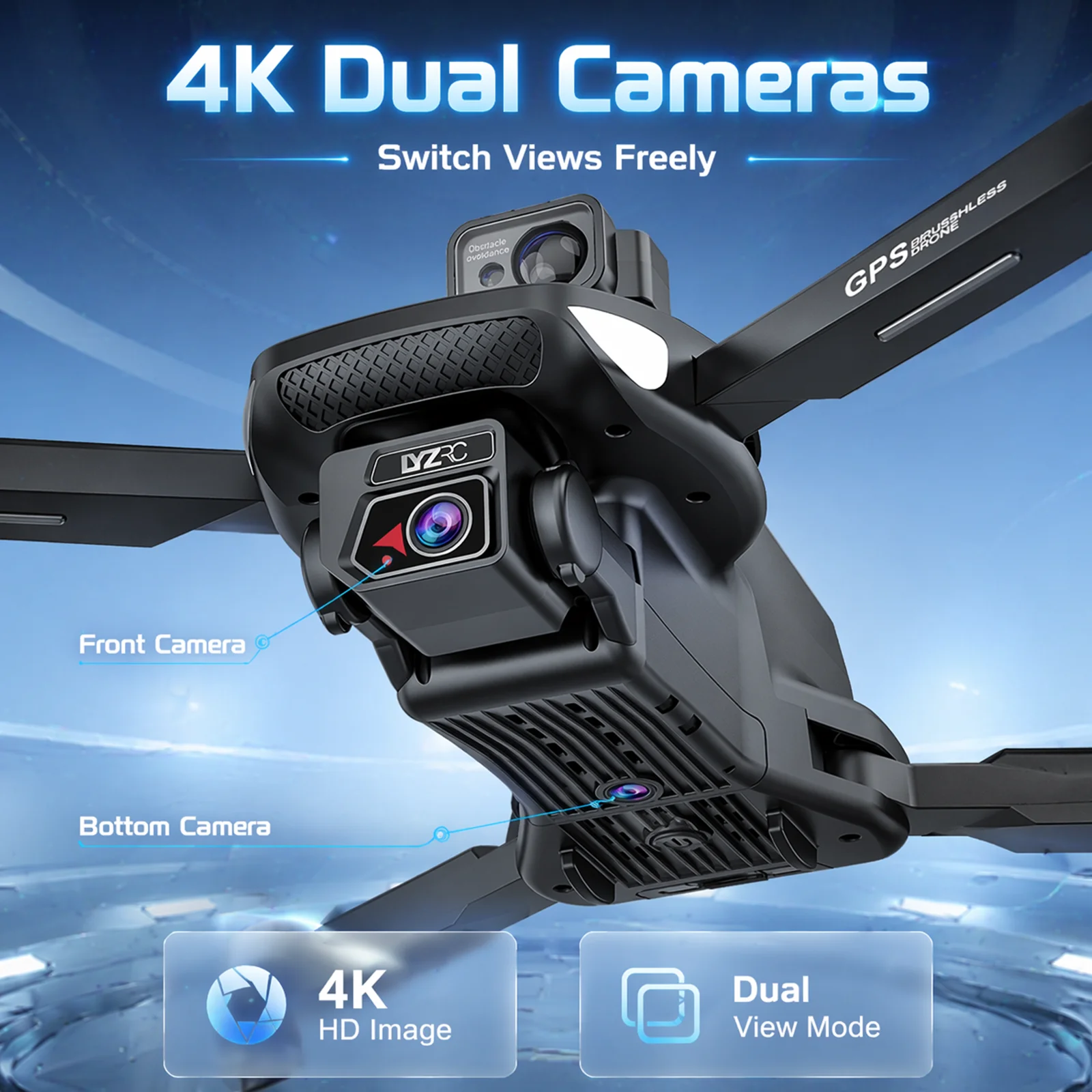 New L500 PRO MAX GPS Drone 4K Professional HD Dual Camera Security UAV Obstacle Avoidance Brushless 5G WIFI Drones RC Quadcopter