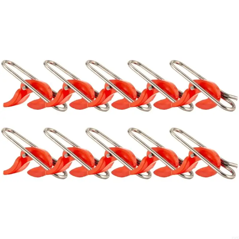 P9FC 10Pcs Lures Clip Speed Clip for Sea Freshwater Fishing Line Clip Fishing Clip Stainless Steel Fishing Impact Baits Clip