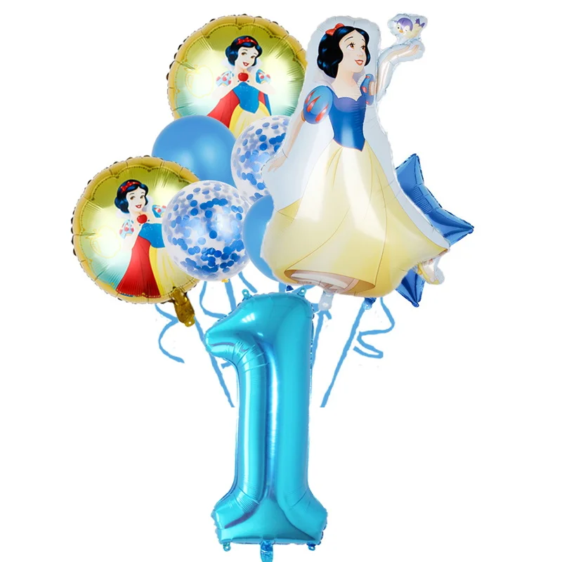 Geburtstag Schneewittchen Dekoration Partyzubehör Set Ballon Teller Tasse Serviette Banner Kuchen Topper Schneewittchen Geburtstag Baby Dekoration