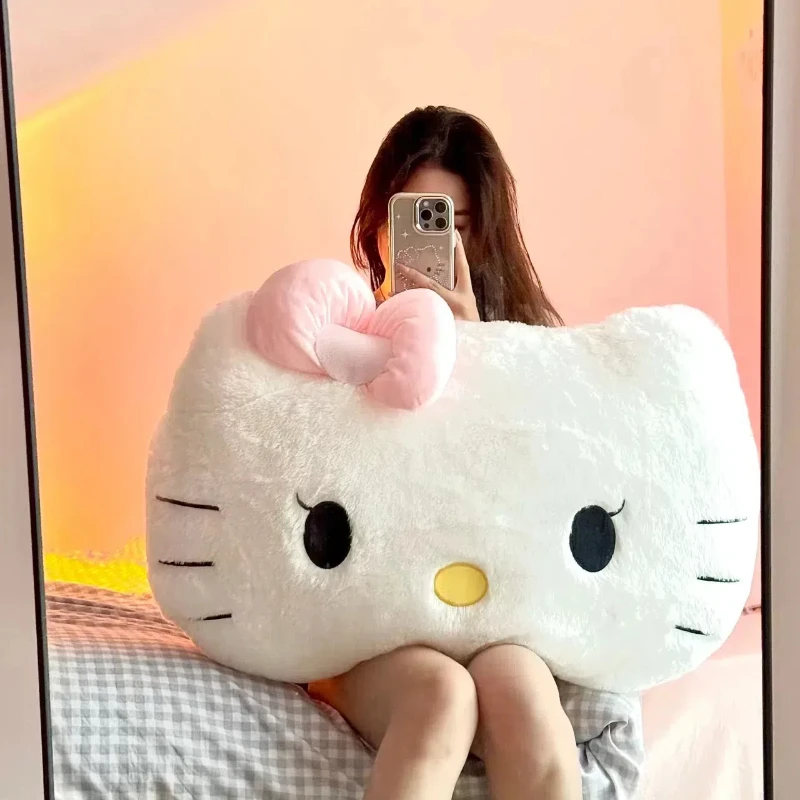 

Гигантская плюшевая игрушка Hello Kitty, очень мягкая приятная белая подушка с котом, диван-кровать, спальня, гостиная, домашний декор, рождественские подарки для девочек
