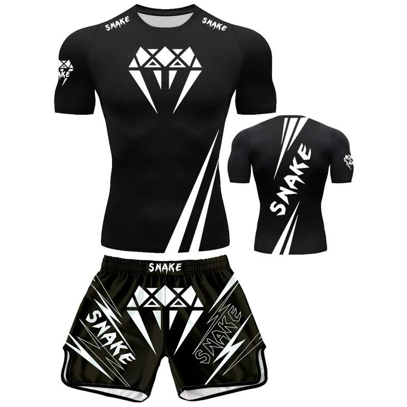 2024 Hot Sale Custom Venom Training Sanda Short Sleeve Shorts Fighting Running Sport Fitness Fighting UFC Boxing T-shirt Set