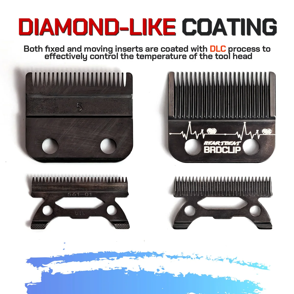 BRD-HEARTBEAT Diamond-like carbon coating For BRD106 NG-X1 V001 V003 MRD Replace the blades of the new professional hair clipper
