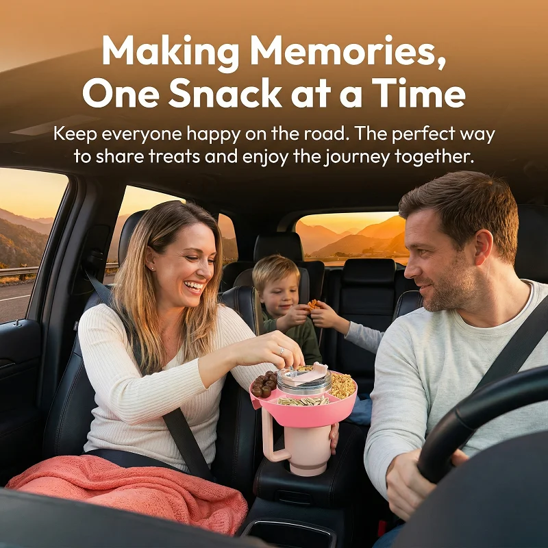 

Silicone Snack Bowl Tray Compatible with 40oz Tumbler with Handle Snack Holder for Quencher 1.0 2.0 Travel Cup Accessories