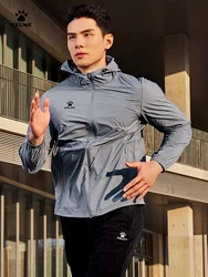 Kelme Men's Running Jacket Thin Hooded Raincoat Outdoor Running Windproof Jacket Fitness Mountaineering Windbreaker