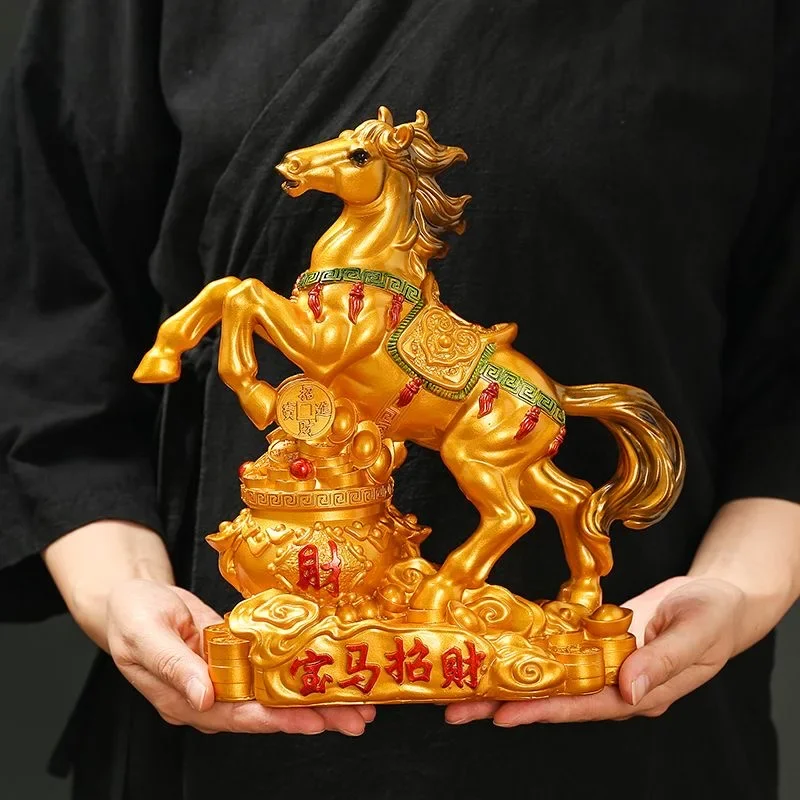 Zhaocai Horse Living Room Decoration Twelve Zodiac Wealth Attract  Crafts  TV Cabinet Ornaments Store OpeningGifts