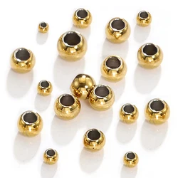 Aço inoxidável Spacer Beads para Fazer Jóias, Cor do Ouro, Charme, Loose Bead, DIY Pulseiras, Colar, 2-8mm, 100Pcs