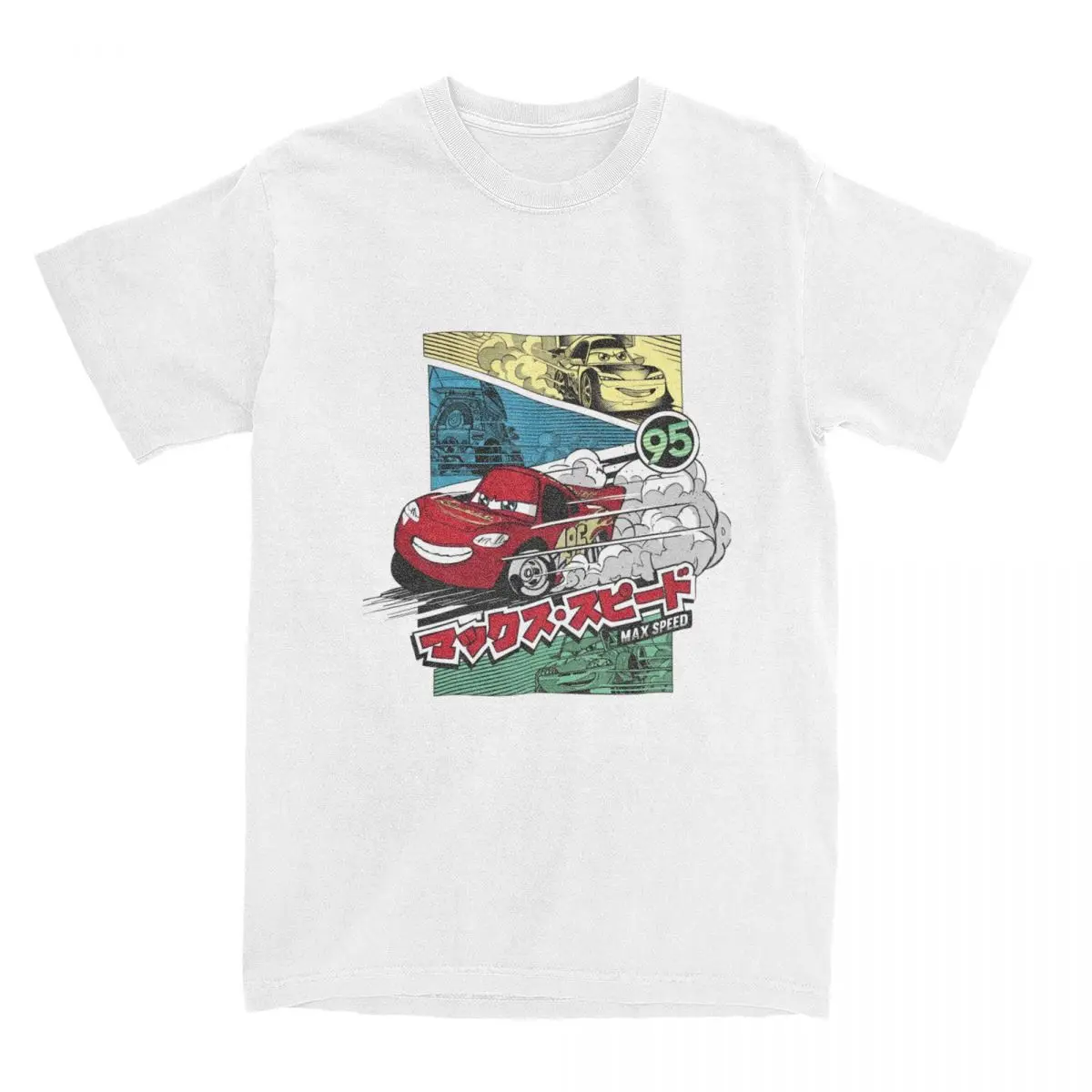 半袖コットンラウンドネックTシャツ,ライトニングマックィーンTシャツ,車,ギャラクシーTシャツ,夏のストリートウェア,特大Tシャツ