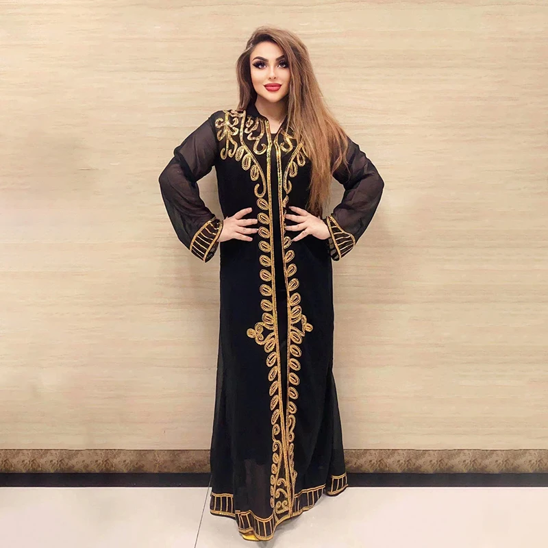 2024 nuovo abito a mantella in Chiffon abito africano con paillettes abito lungo Casual da donna con vestibilitร ampia e taglia libera