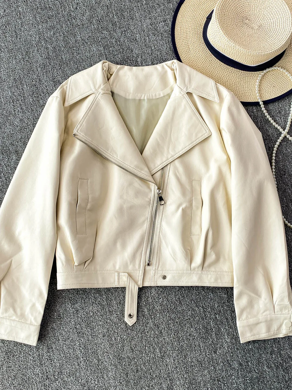 Sli ort PU Pelle Jaet Cappotto da motociclista Bla da donna Dimagrante Colletto ribaltabile Jaet Capispalla Trendy Pendolarismo Sle Autunno Wi...